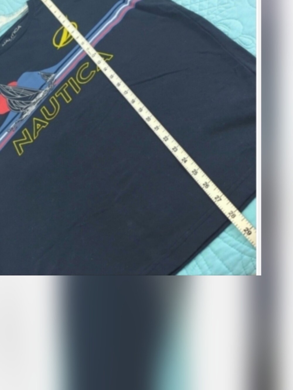 Nautica Navy Blue Crewneck Tee with Sailboat Graphic Logo, Mens Medium - Picture 4 of 7
